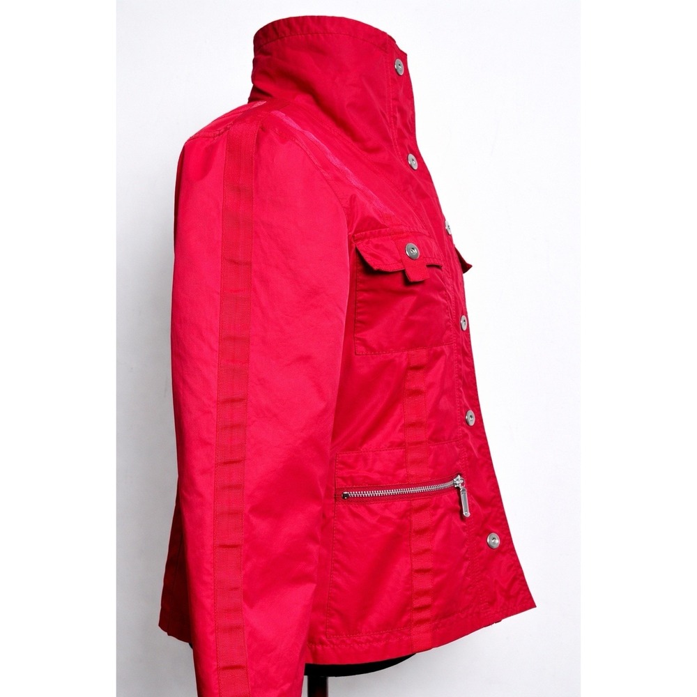 CAbi Red Utility Jacket Women Small‎ Cotton Nylon Snap Zip Pockets - Picture 3 of 11
